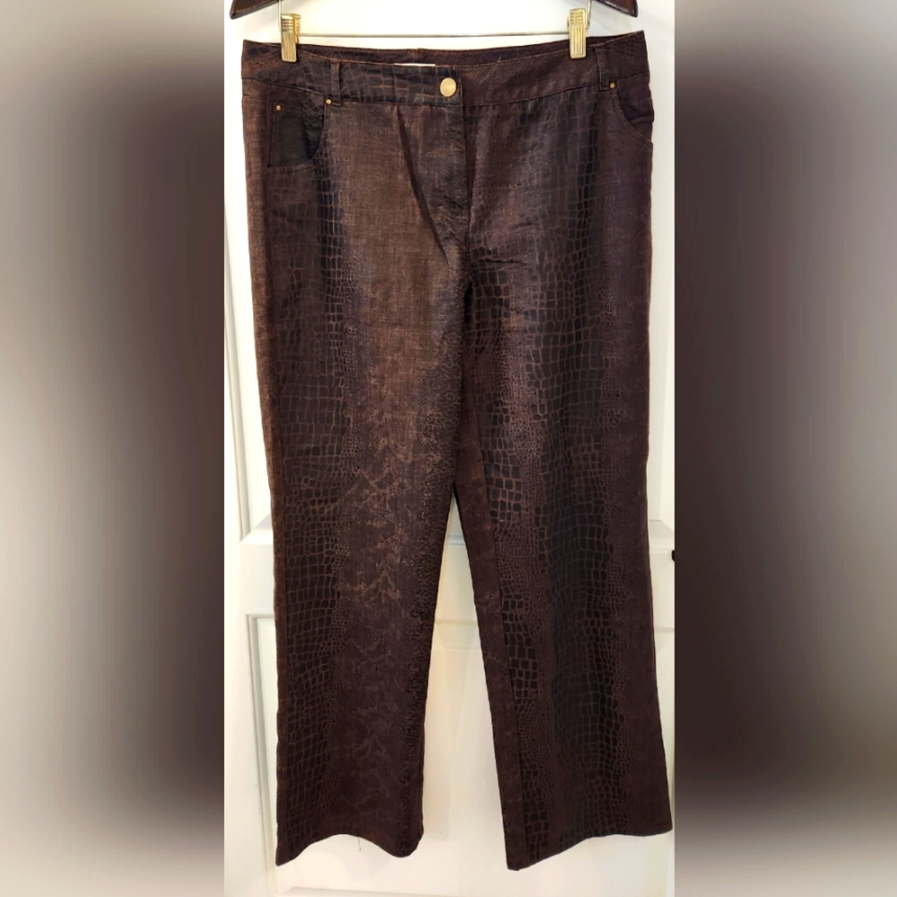 Cato Brown Animal Print Pant Size 14